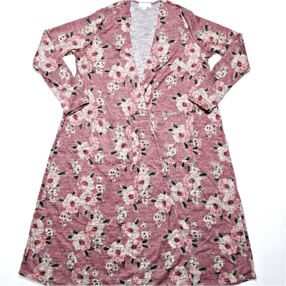 NEW Small LuLaRoe Sarah Cardigan Sweater Duster Long‎ Sleeve Pink Floral BOHO